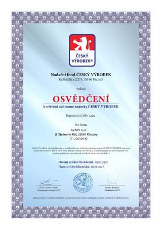 Cesky vyrobek osvedceni CZ
